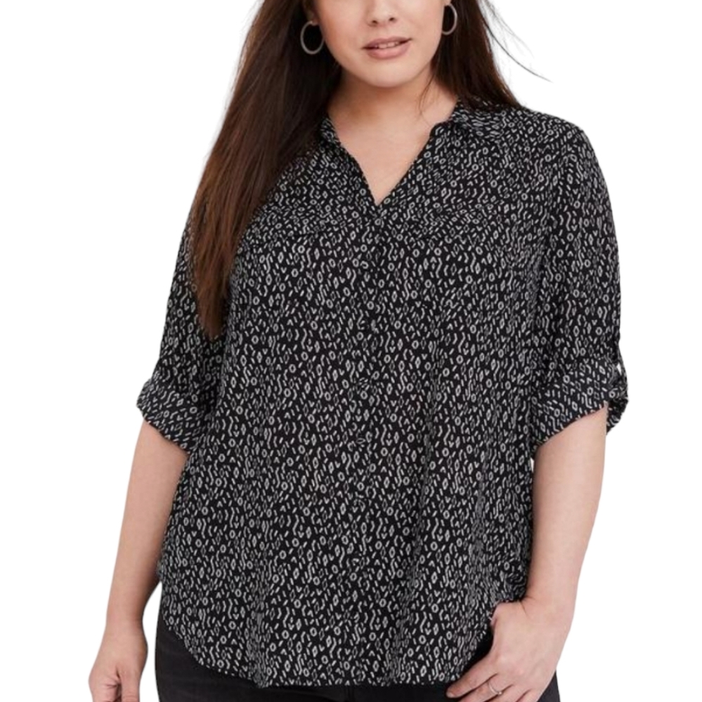 Georgette Button-Down Pullover Blouse Size 3